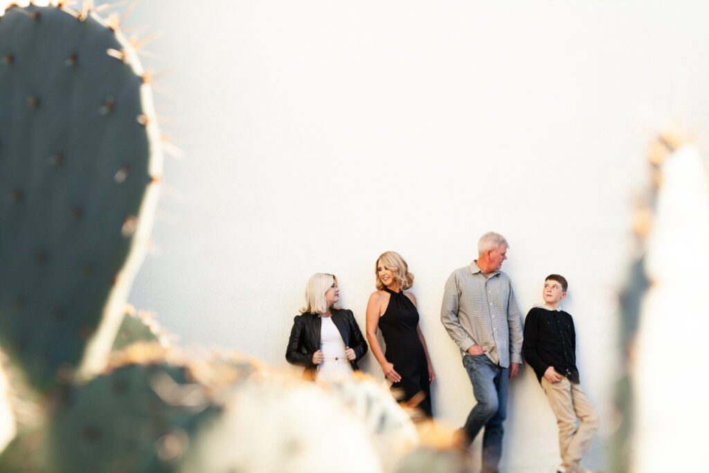 Modern family session in Barrio Viejo, Tucson, Arizona